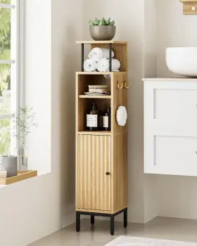 Aepoalua B0f7ljkzkj Bathroom Storage Cabinet Small Corner Floor With 2 Hook Narrow