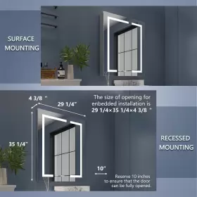 S30364DX ALLSUMHOME Bathroom Light Medicine Cabinets Recessed #2