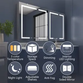 C-6636-4DX ALLSUMHOME Bathroom Light Medicine Cabinets Recess #3