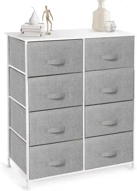 32079-LGY-AM BINO Fabric Dresser Organizer Light Closet