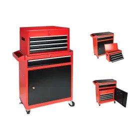 Cerbordy Td66602y 5-drawer Rolling Tool Chest 2 In 1 Storage Cabinet With Red