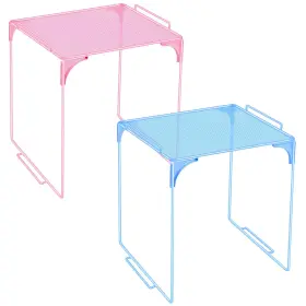 Demonwer B0f4x467kv 2 Pcs Locker Organizer Shelf Pink And Blue Stackable Extra Demonwer B0f4x467kv 2 Pcs Locker Organizer Shelf Pink And Blue Stackable Extra