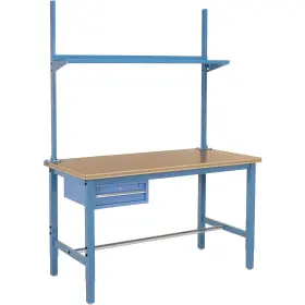 Global Industrial 318967bl 60 Inch W X 36 D Workbench 1-5/8 Thick Shop Top Square Edge With Drawer Upright