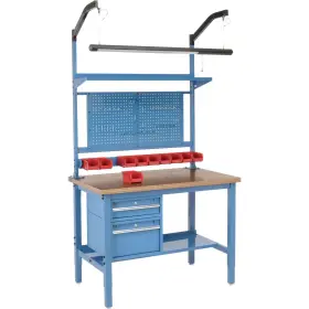 Global Industrial 319328bl 60 Inch W X 36 D Workbench 1-1/2 Thick Shop Top Square Edge Complete Bench Blue