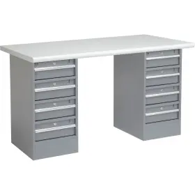Global Industrial 607672 60 Inch W X 30 D Workbench 1-5/8 Safety Edge Laminate Top 4 Drawer/4 Drawer Global Industrial 607672 60 Inch W X 30 D Workbench 1-5/8 Safety Edge Laminate Top 4 Drawer/4 Drawer
