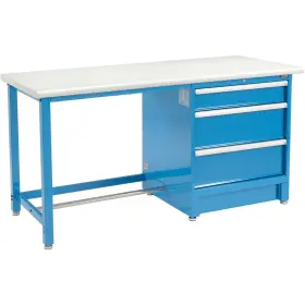 Global Industrial 711146 72 Inch Wx30 D Modular Workbench With 3 Drawers Plastic Laminate