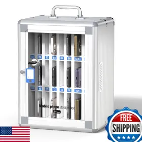Glosen B0cvr7lt6x 24 Slots Cell Phone Locker Portable Storage Cabinet Wall Mounted