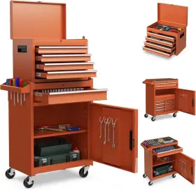 798470373211 GOPLUS Tool Chest Drawers Rolling Cabinet Top