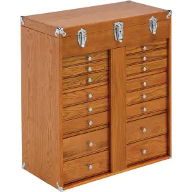 Grizzly T34122 21-1/2 Inch 11-drawer Red Oak Chest