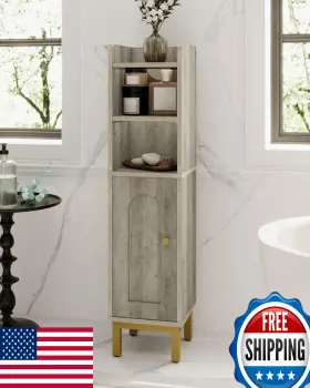 B0CLXSMJTW HZUANERI Corner Bathroom Storage Cabinet Floor