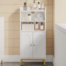 B0DHNT881F HZUANERI Bathroom Floor Cabinet Shelves Toilet