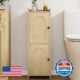 Hzuaneri B0fflhpv3t Bathroom Storage Cabinet Small Corner Floor 2 Doors Adjustable