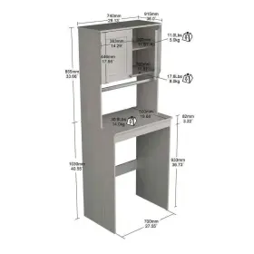 GM-7640 INVAL Shelf Laundry Freestanding Cabinet Oak #3