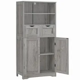 B0C77RZJ1S IWELL Tall Storage Cabinet Drawers Shelf Bathroom