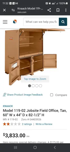 119-02 KNAACK Field Office Station Construction Job Storage