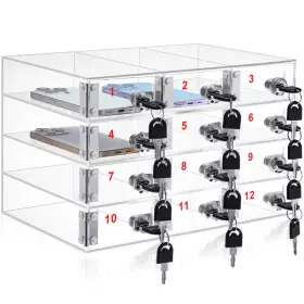 Layhit B0cty784xb 12 Slots Cell Phone Locker For Classroom Clear Acrylic