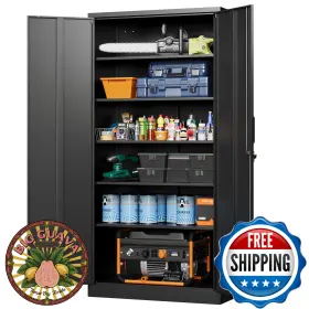 B0C39QL3XY LETAYA Garage Storage Cabinets Lock Steel Shelves