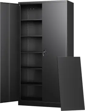 Letaya B0cfqlkb19 Metal Garage Storage Cabinet With Lock Adjustable Shelves Steel 71 Inch X32 X