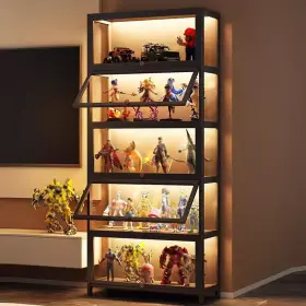 B0CSFRV77L PINFUJA Acrylic Curio Display Cabinet Collectibles