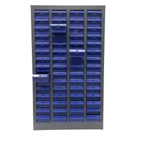 Preasion J054554fba Parts Cabinet With 60 Small Size Drawers Bolt And Nut Blue