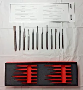 Proto J2s2k 12 Piece Punch And Chisel Set With Modular Foam Insert Holder