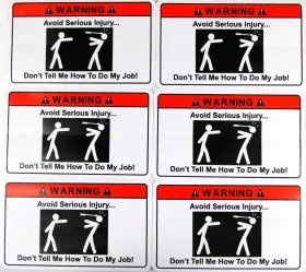 WARNINGJOBS6 STKR COMMANDER Donftt Tell Me Job Funny Tool Box