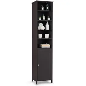 B09J8QLMV2 TANGKULA Tall Bathroom Storage Cabinet Floor Tower