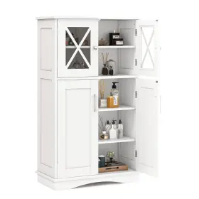 B0CDHBY2S1 TANGKULA Freestanding Floor Cabinet Glass Doors