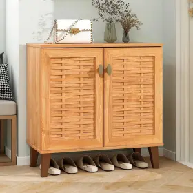 B0FL7MFVTP TANGKULA Shoe Storage Cabinet Farmhouse Organizer
