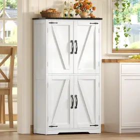 B0DPCFN3RZ TEENFON Farmhouse Storage Cabinet Shelves Bathroom