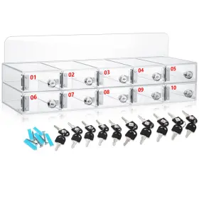 Threan B0bmtvwxkp 10 Slot Cell Phone Storage Acrylic Clear Cabinet Wall