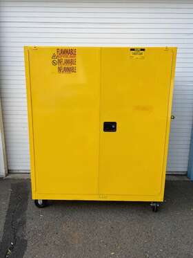 H-3686S ULINE Flammable Drum Storage Cabinet Closing