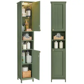 B0D262YXQF VASAGLE Tall Storage Cabinet Lights Freestanding