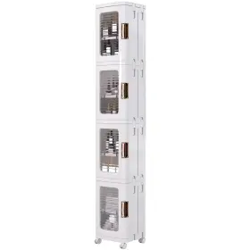 B0D5LL43R4 VECELO Tall Storage Cabinet Wheels Shelves