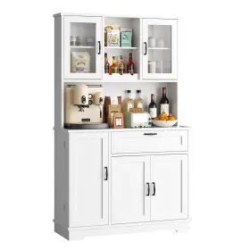 Vongrasig B0fncqblpg Tall Kitchen Pantry Storage Cabinet Hutch Microwave Station Modern