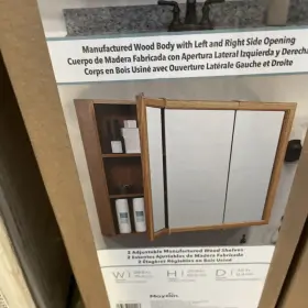 043197000903 ZENITH PRODUCTS Medicine Cabinet Rectangle Oak #3