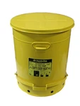 Justrite 21 Gal Gallon Yellow Metal Foot Operated Oily Waste Can. Fixed Price $31.00.