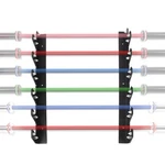 Vertical Olympic Storage Barbell Weight Holder 6 Bars Mounted Rack Shelf 400lbs. Fixed Price $149.99.