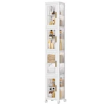 Vecelo 4 Tier Tall Plastic Slim Storage Cabinet Lockable Wheels Adjustable. Fixed Price $127.00.