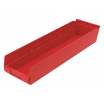 Akro-mils 30164red Shelf Storage Bin, Plastic, Red, 4 In H, 6 5/8 W, 23. Fixed Price $6.65.
