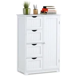 Costway Wooden 4 Drawer Bathroom Cabinet Storage Cupboard 2 Shelves Freestanding. Fixed Price $109.99.