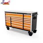 18-drawer Orange And Black Rolling Mobile Workbench Cabinet With Stainless Steel. Fixed Price $7843.10.