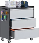 Aobabo Metal Garage Tool Storage Cabinets With Wheels, Steel Cabinet Drawer. Fixed Price $212.40.