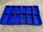 12 Lewisbins+, Akro-bins Interchangable Pb74-3, Dimensions 7 X 4 3. Fixed Price $24.95.