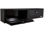 1721563 Blk Aluminum Diamond Tread Topsider Truck Box W/ Drop Door, 72x18x16". Fixed Price $1338.92.