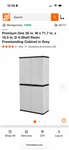 Hdx Premium One Utility Cabinet, 35x71.7x18.5in, 4-shelf Resin Gray, Adjustable. Fixed Price $126.99.