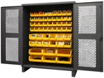Durham Hdcv60-54b-95, Ventilated Cabinet With 54 Yellow Bins, 60"x24"x78". Fixed Price $3970.11.