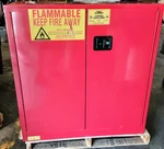 Condor 491m89 Flammables Safety Cabinet, 30 Gal, 1 Shelf, Steel, 44wx18d. Fixed Price $599.99.