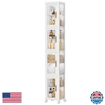 Vecelo 4 Tier Tall Plastic Slim Storage Cabinet Lockable Wheels Adjustable. Fixed Price $105.15.