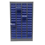 Preasion Parts Cabinet With 60 Small Size Drawers Bolt And Nut Small, Blue. Fixed Price $403.01.